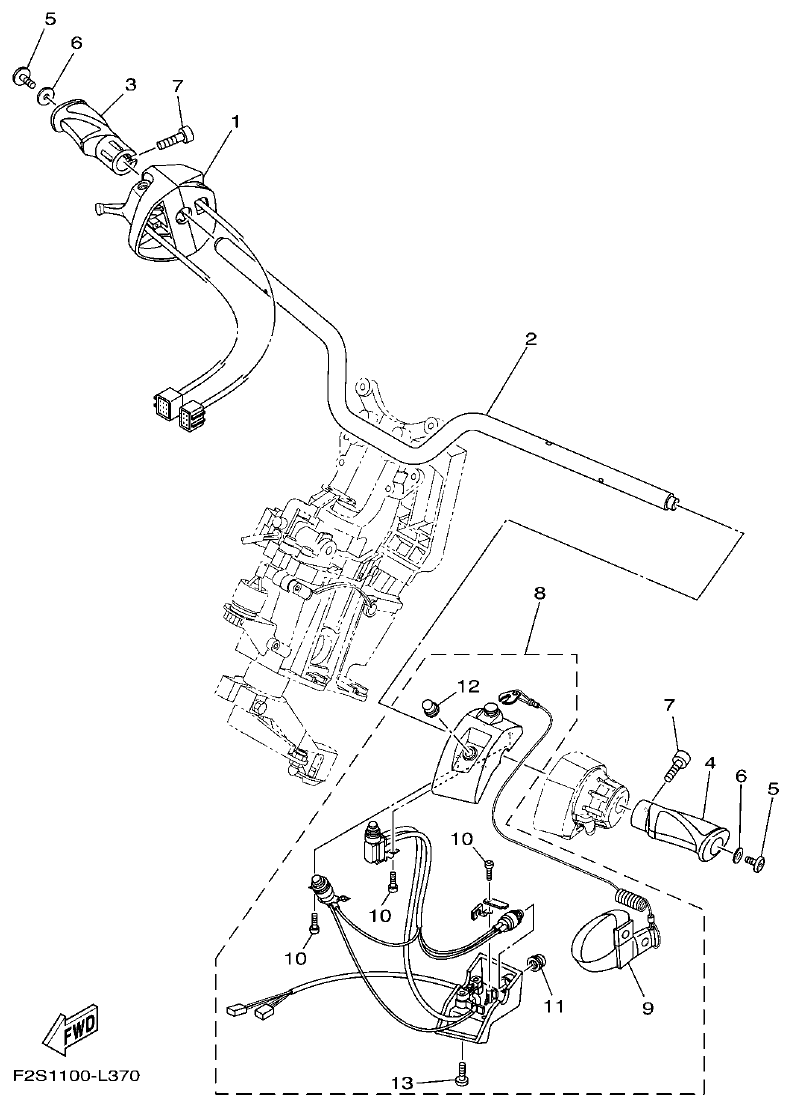Yamaha FA1800A-M STEERING 1 parts diagram
